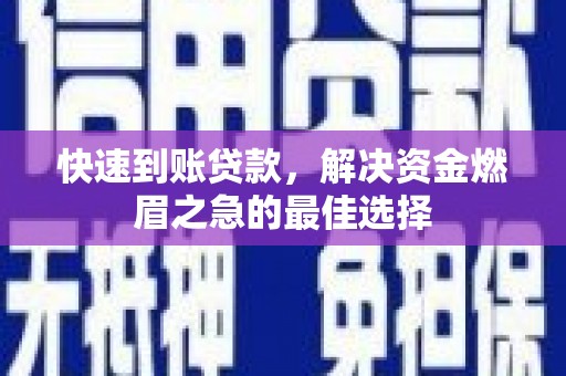 乐陵快速到账贷款，解决资金燃眉之急的最佳选择