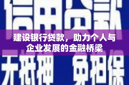 乐陵建设银行贷款，助力个人与企业发展的金融桥梁